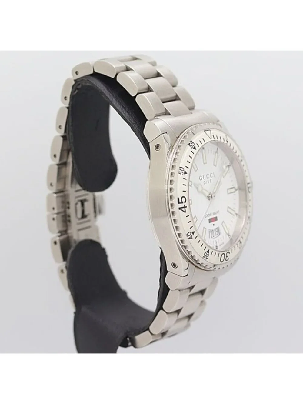 Gucci Dive 136.3 SS Quartz Date White Dial Watch